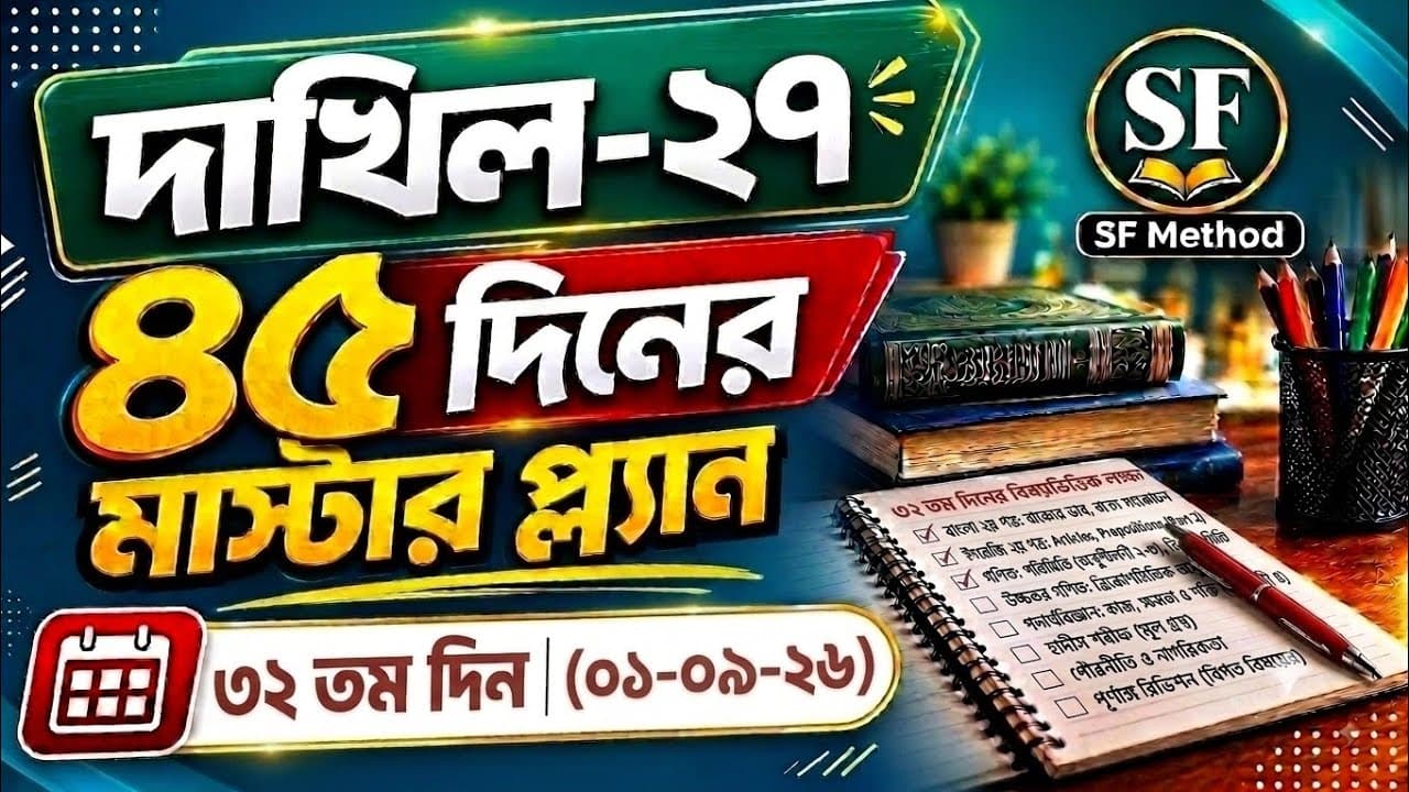 ৩২ তম দিন || ৪৫ দিনের মাস্টার প্ল্যান || ৫ মাসই A+ এর প্রস্তুতি || SSC/দাখিল-২৭ || Mission A+ ||