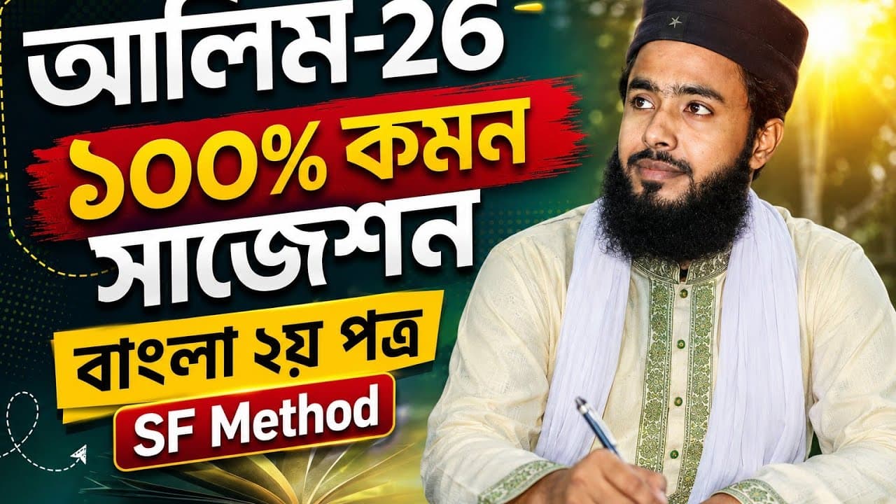 আলিম-২৬ || বাংলা ২য় পত্র || ১০০% কমন সাজেশন || ইনশাআল্লাহ, ১০০% কমন আসবে || SF method