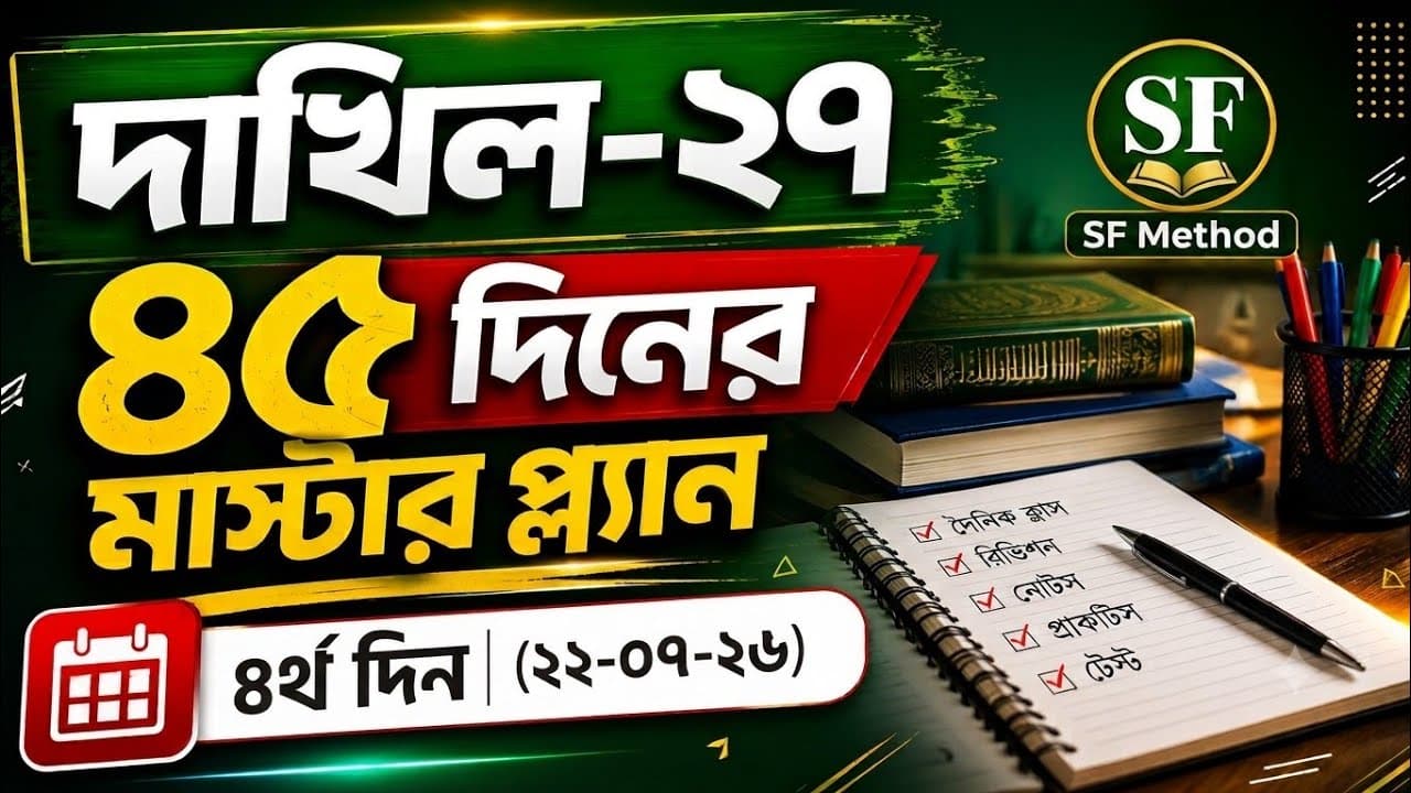 ৪র্থ দিন || ৪৫ দিনের মাস্টার প্ল্যান || ৫ মাসই A+ এর প্রস্তুতি || SSC/দাখিল-২৭ || Mission A+ ||