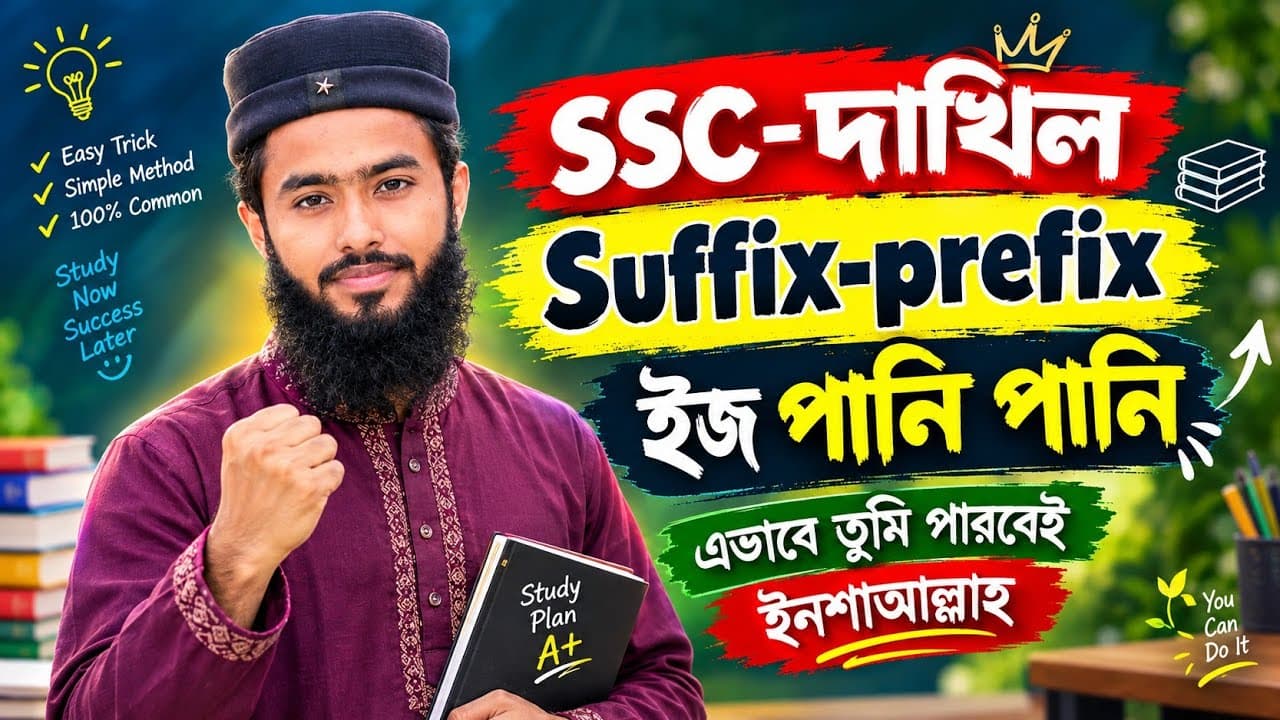 Suffix-prefix ইজ পানি পানি || SSC-দাখিল || সবচেয়ে সহজ পদ্ধতিতে ||  Shahjalal Farhan sir || SF Method