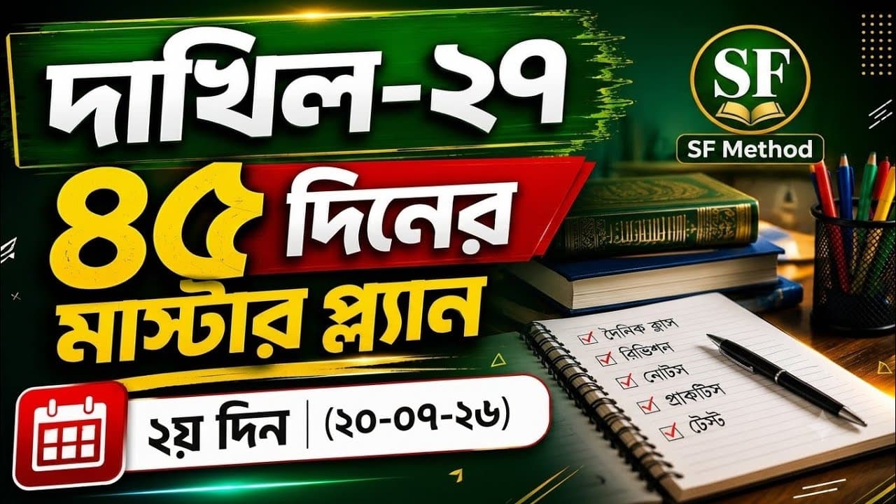 ২য় দিন || ৪৫ দিনের মাস্টার প্ল্যান || ৫ মাসই A+ এর প্রস্তুতি || SSC/দাখিল-২৭ || Mission A+ || 